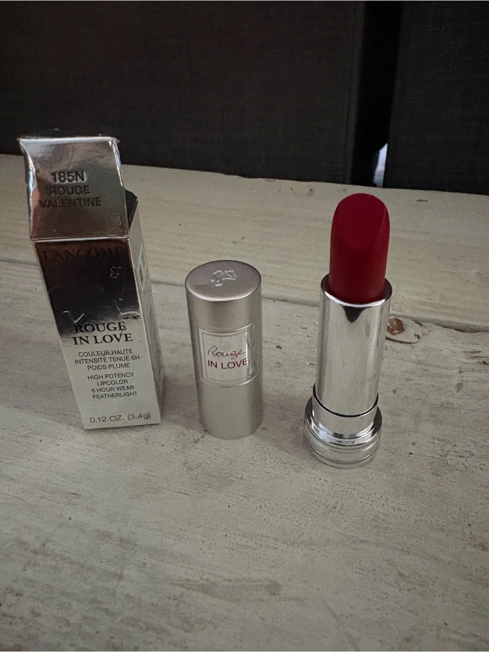 Lancôme Rouge in Love Lipstick 185N Rouge Valentine High Potency NIB